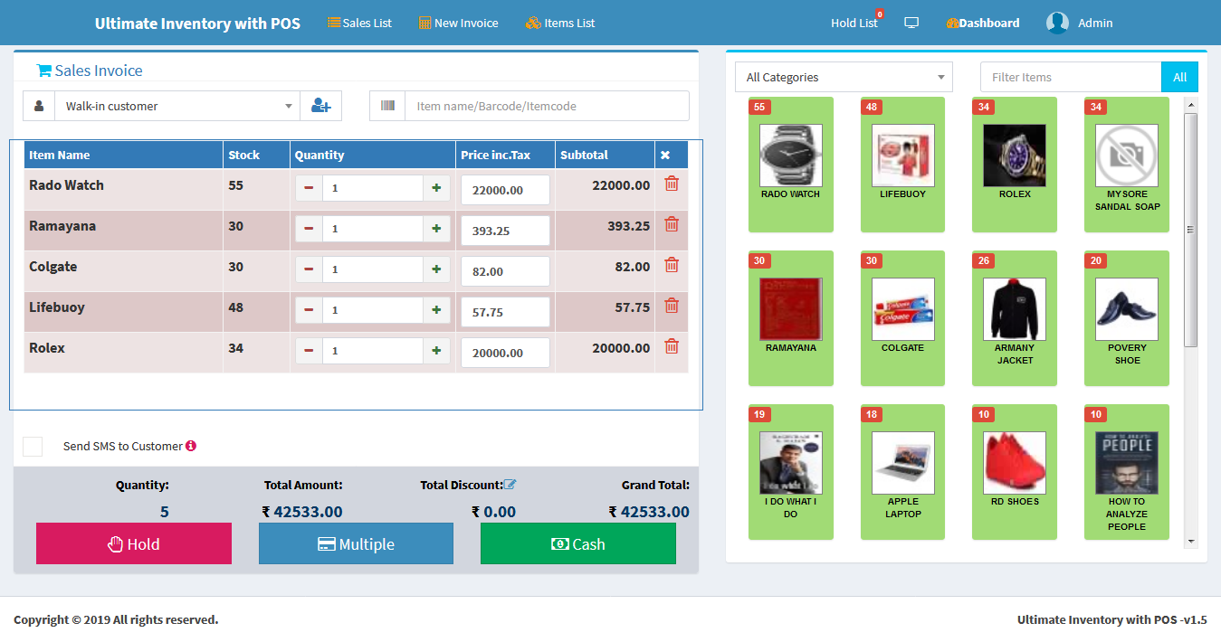 Inventory Management with POS Application Software